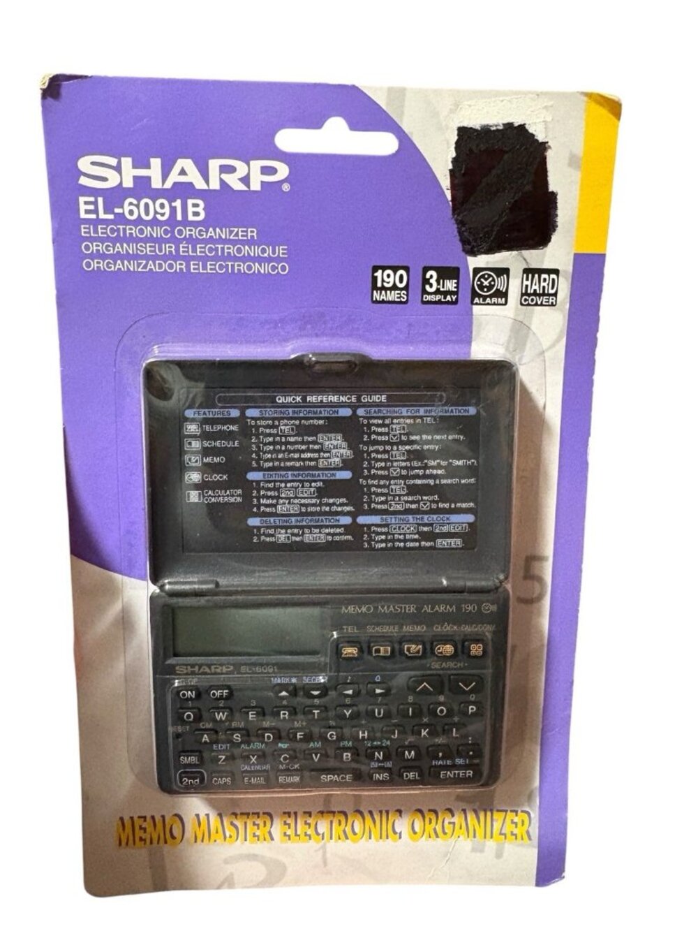 *New Sharp EL-6090B Electronic Organizer Memo Master Alarm 130 NEW SEALED